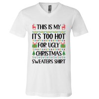 Funny Xmas Too Hot Ugly Christmas Family V-Neck T-Shirt