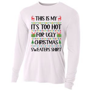 Funny Xmas Too Hot Ugly Christmas Family Cooling Performance Long Sleeve Crew