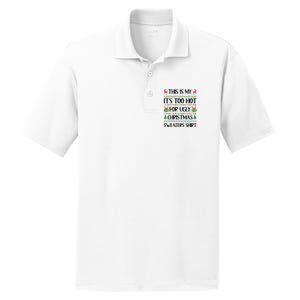 Funny Xmas Too Hot Ugly Christmas Family PosiCharge RacerMesh Polo