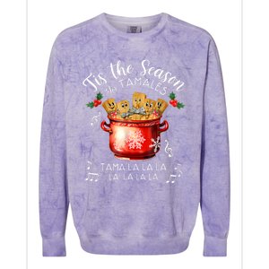 Funny Xmas Tis The Season For Tamales Christmas Mexican Food Colorblast Crewneck Sweatshirt