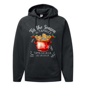 Funny Xmas Tis The Season For Tamales Christmas Mexican Food Performance Fleece Hoodie