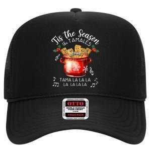 Funny Xmas Tis The Season For Tamales Christmas Mexican Food High Crown Mesh Back Trucker Hat