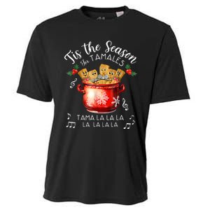 Funny Xmas Tis The Season For Tamales Christmas Mexican Food Cooling Performance Crew T-Shirt