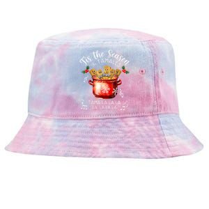 Funny Xmas Tis The Season For Tamales Christmas Mexican Food Tie-Dyed Bucket Hat