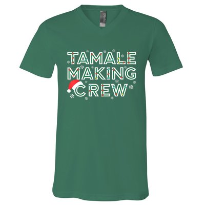 Funny Xmas Tamale Making Crew Mexican Food Christmas Family Matching Gift V-Neck T-Shirt