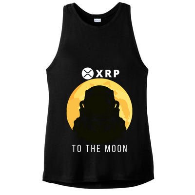Funny XRP To The Moon Cryptocurrency Ripple Gift XRP Blockchain Crypto Trader Ladies PosiCharge Tri-Blend Wicking Tank