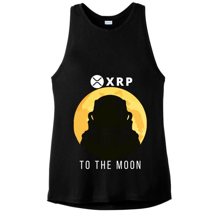 Funny XRP To The Moon Cryptocurrency Ripple Gift XRP Blockchain Crypto Trader Ladies PosiCharge Tri-Blend Wicking Tank