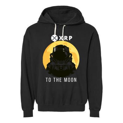 Funny XRP To The Moon Cryptocurrency Ripple Gift XRP Blockchain Crypto Trader Garment-Dyed Fleece Hoodie
