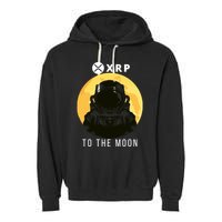 Funny XRP To The Moon Cryptocurrency Ripple Gift XRP Blockchain Crypto Trader Garment-Dyed Fleece Hoodie