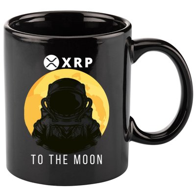 Funny XRP To The Moon Cryptocurrency Ripple Gift XRP Blockchain Crypto Trader 11oz C Handle Ceramic Mug