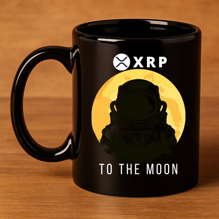 Funny XRP To The Moon Cryptocurrency Ripple Gift XRP Blockchain Crypto Trader 11oz C Handle Ceramic Mug