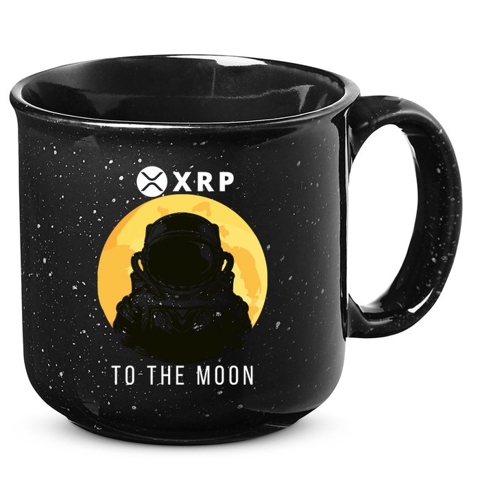 Funny XRP To The Moon Cryptocurrency Ripple Gift XRP Blockchain Crypto Trader 15oz Campfire Ceramic Mug