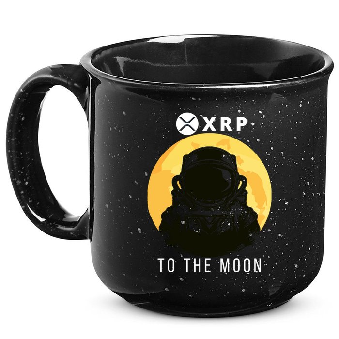 Funny XRP To The Moon Cryptocurrency Ripple Gift XRP Blockchain Crypto Trader 15oz Campfire Ceramic Mug