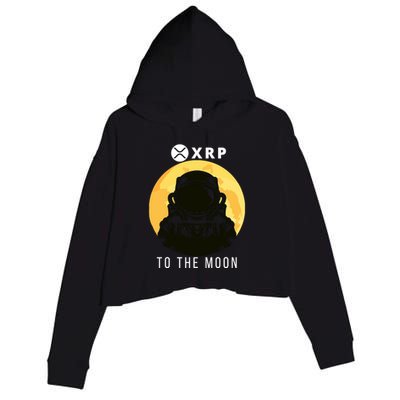 Funny XRP To The Moon Cryptocurrency Ripple Gift XRP Blockchain Crypto Trader Crop Fleece Hoodie