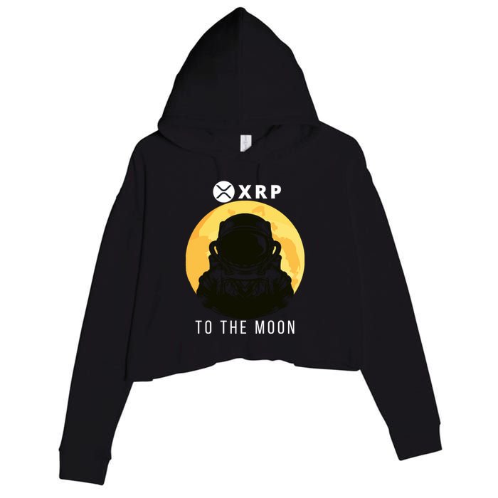 Funny XRP To The Moon Cryptocurrency Ripple Gift XRP Blockchain Crypto Trader Crop Fleece Hoodie