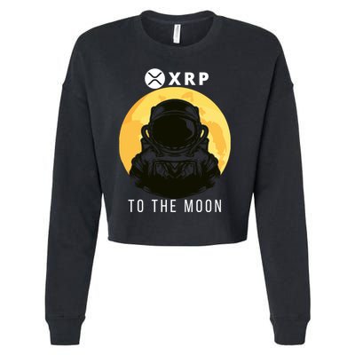 Funny XRP To The Moon Cryptocurrency Ripple Gift XRP Blockchain Crypto Trader Cropped Pullover Crew