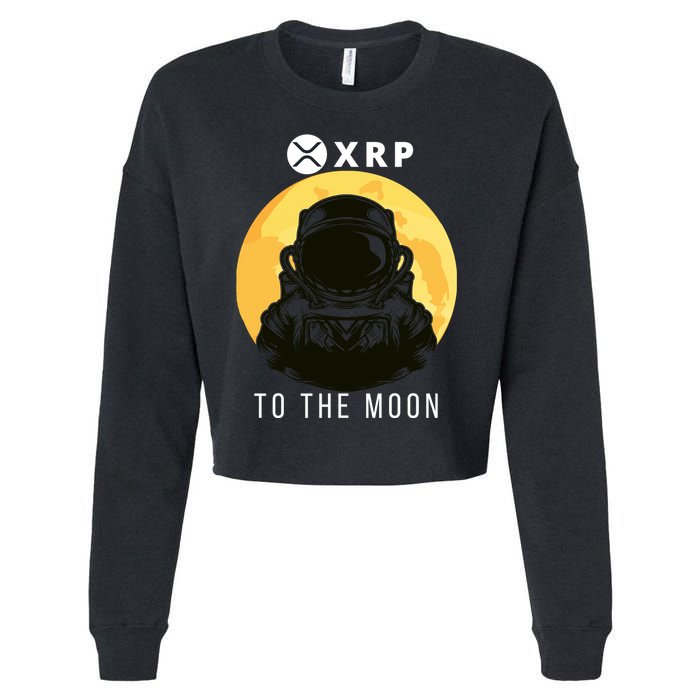 Funny XRP To The Moon Cryptocurrency Ripple Gift XRP Blockchain Crypto Trader Cropped Pullover Crew