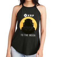 Funny XRP To The Moon Cryptocurrency Ripple Gift XRP Blockchain Crypto Trader Women's Perfect Tri Rocker Tank