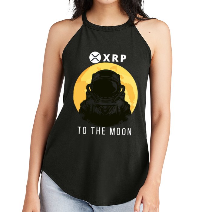 Funny XRP To The Moon Cryptocurrency Ripple Gift XRP Blockchain Crypto Trader Women's Perfect Tri Rocker Tank