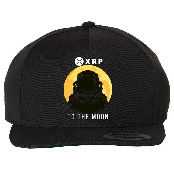 Funny XRP To The Moon Cryptocurrency Ripple Gift XRP Blockchain Crypto Trader Wool Snapback Cap