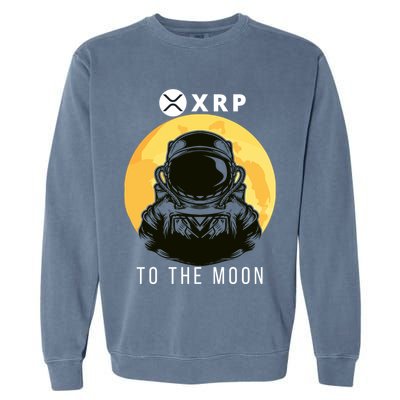 Funny XRP To The Moon Cryptocurrency Ripple Gift XRP Blockchain Crypto Trader Garment-Dyed Sweatshirt
