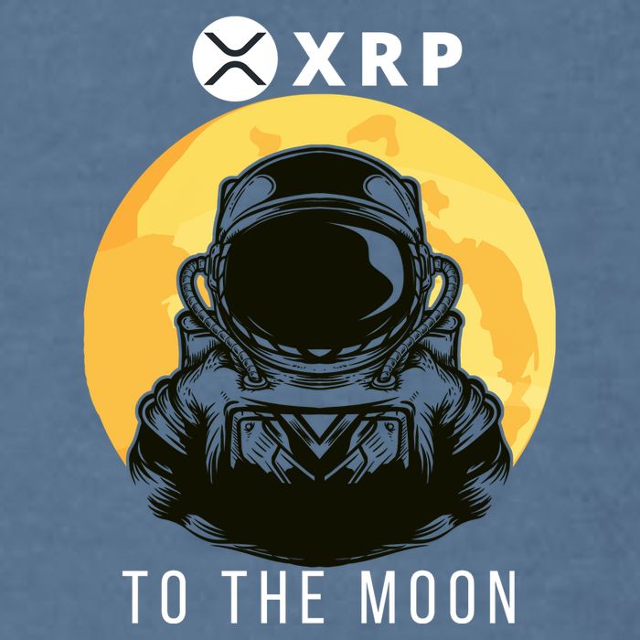 Funny XRP To The Moon Cryptocurrency Ripple Gift XRP Blockchain Crypto Trader Garment-Dyed Sweatshirt