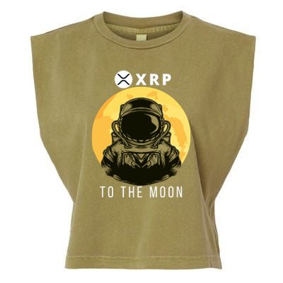 Funny XRP To The Moon Cryptocurrency Ripple Gift XRP Blockchain Crypto Trader Garment-Dyed Women's Muscle Tee