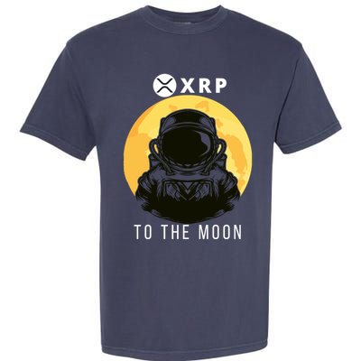 Funny XRP To The Moon Cryptocurrency Ripple Gift XRP Blockchain Crypto Trader Garment-Dyed Heavyweight T-Shirt