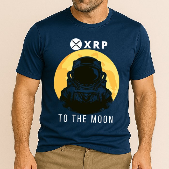 Funny XRP To The Moon Cryptocurrency Ripple Gift XRP Blockchain Crypto Trader Performance Shirt