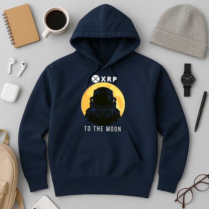 Funny XRP To The Moon Cryptocurrency Ripple Gift XRP Blockchain Crypto Trader Hoodie