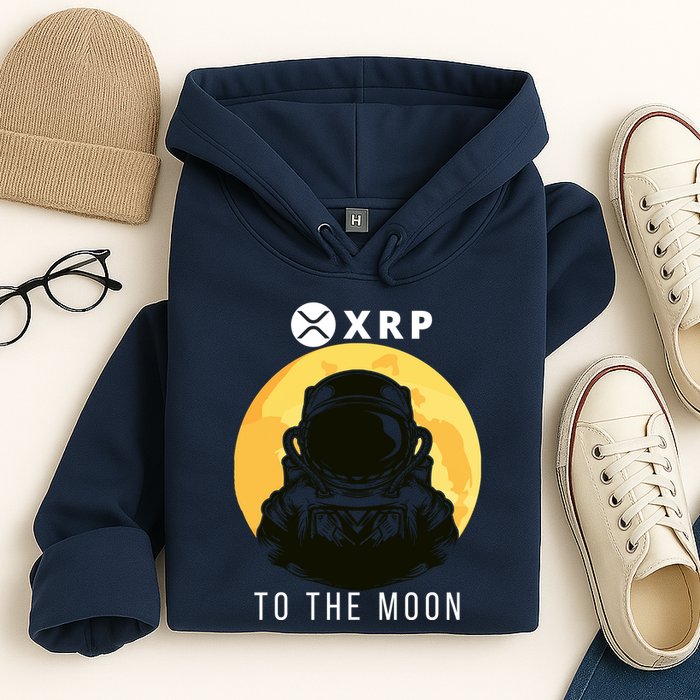 Funny XRP To The Moon Cryptocurrency Ripple Gift XRP Blockchain Crypto Trader Hoodie