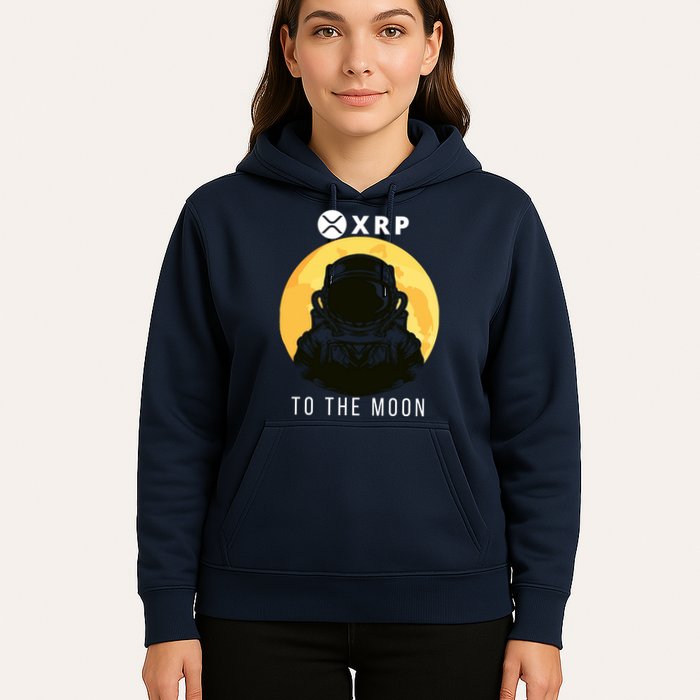 Funny XRP To The Moon Cryptocurrency Ripple Gift XRP Blockchain Crypto Trader Hoodie