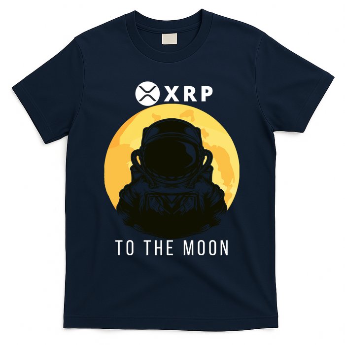 Funny XRP To The Moon Cryptocurrency Ripple Gift XRP Blockchain Crypto Trader T-Shirt