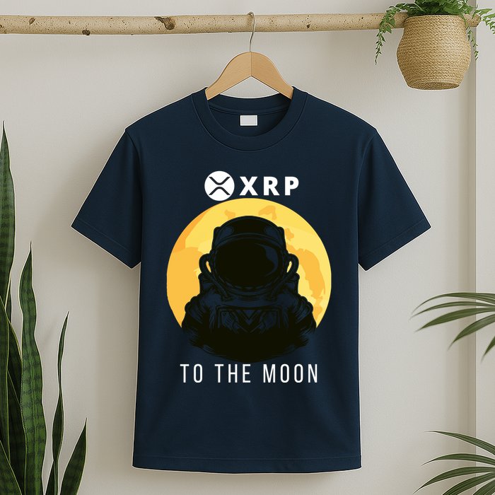Funny XRP To The Moon Cryptocurrency Ripple Gift XRP Blockchain Crypto Trader T-Shirt