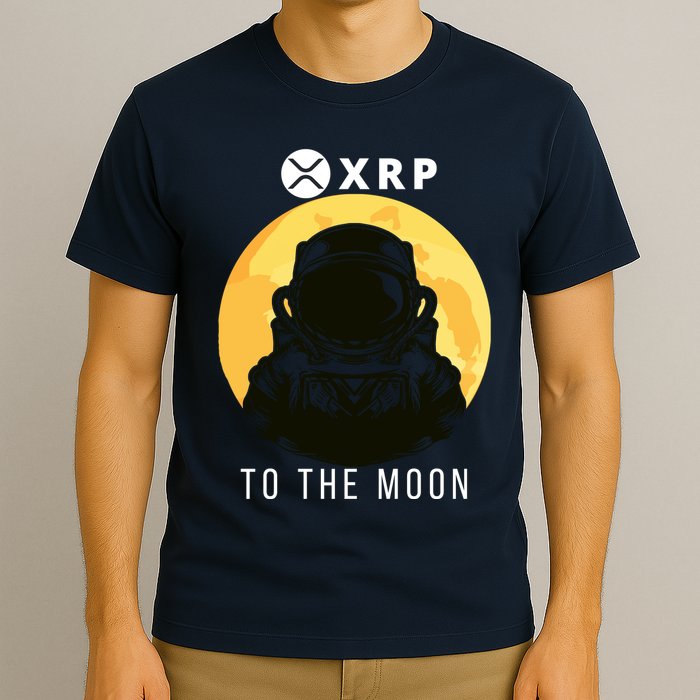 Funny XRP To The Moon Cryptocurrency Ripple Gift XRP Blockchain Crypto Trader T-Shirt