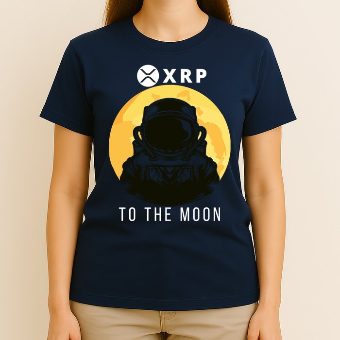 Funny XRP To The Moon Cryptocurrency Ripple Gift XRP Blockchain Crypto Trader T-Shirt