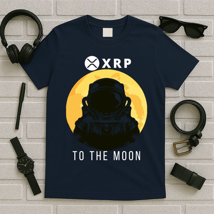 Funny XRP To The Moon Cryptocurrency Ripple Gift XRP Blockchain Crypto Trader T-Shirt