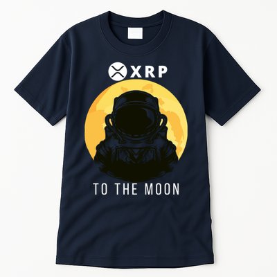 Funny XRP To The Moon Cryptocurrency Ripple Gift XRP Blockchain Crypto Trader Tall T-Shirt
