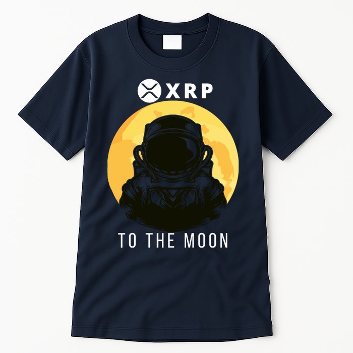 Funny XRP To The Moon Cryptocurrency Ripple Gift XRP Blockchain Crypto Trader Tall T-Shirt