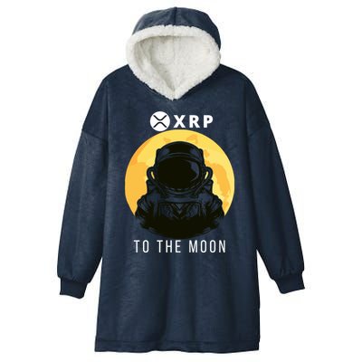 Funny XRP To The Moon Cryptocurrency Ripple Gift XRP Blockchain Crypto Trader Hooded Wearable Blanket