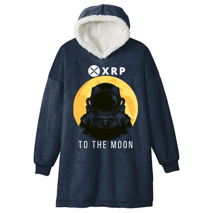 Funny XRP To The Moon Cryptocurrency Ripple Gift XRP Blockchain Crypto Trader Hooded Wearable Blanket