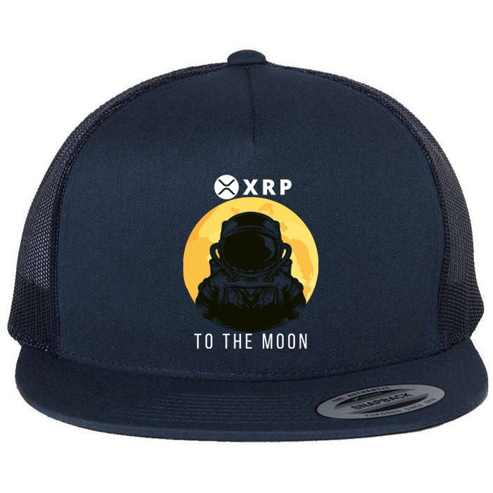 Funny XRP To The Moon Cryptocurrency Ripple Gift XRP Blockchain Crypto Trader Flatbill Hat