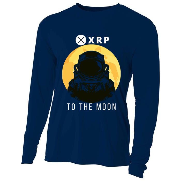 Funny XRP To The Moon Cryptocurrency Ripple Gift XRP Blockchain Crypto Trader Cooling Performance Long Sleeve Crew