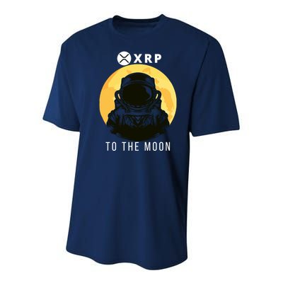 Funny XRP To The Moon Cryptocurrency Ripple Gift XRP Blockchain Crypto Trader Youth Performance Sprint T-Shirt