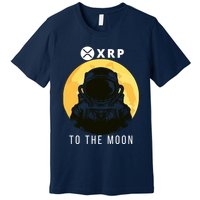 Funny XRP To The Moon Cryptocurrency Ripple Gift XRP Blockchain Crypto Trader Premium T-Shirt