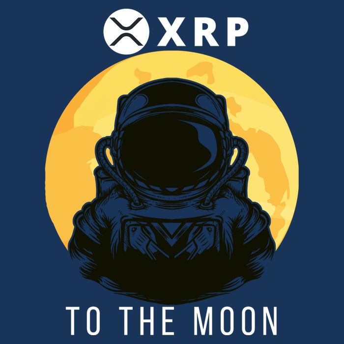 Funny XRP To The Moon Cryptocurrency Ripple Gift XRP Blockchain Crypto Trader Premium T-Shirt