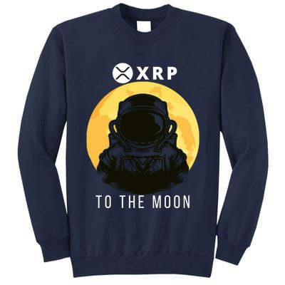 Funny XRP To The Moon Cryptocurrency Ripple Gift XRP Blockchain Crypto Trader Tall Sweatshirt
