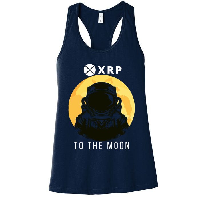 Funny XRP To The Moon Cryptocurrency Ripple Gift XRP Blockchain Crypto Trader Womens Tank Top