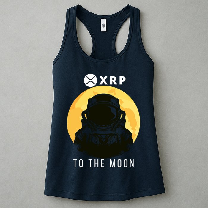 Funny XRP To The Moon Cryptocurrency Ripple Gift XRP Blockchain Crypto Trader Womens Tank Top