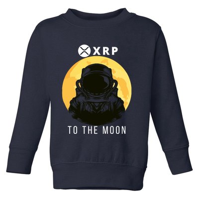Funny XRP To The Moon Cryptocurrency Ripple Gift XRP Blockchain Crypto Trader Toddler Sweatshirt